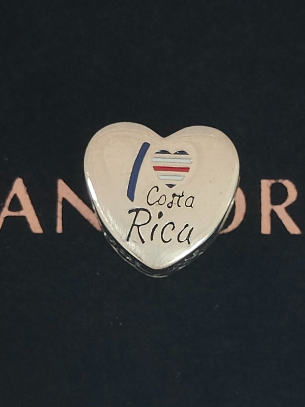 Pandora I Love Costa Rica Charm Heart Bead Pendant S925 Silver with box